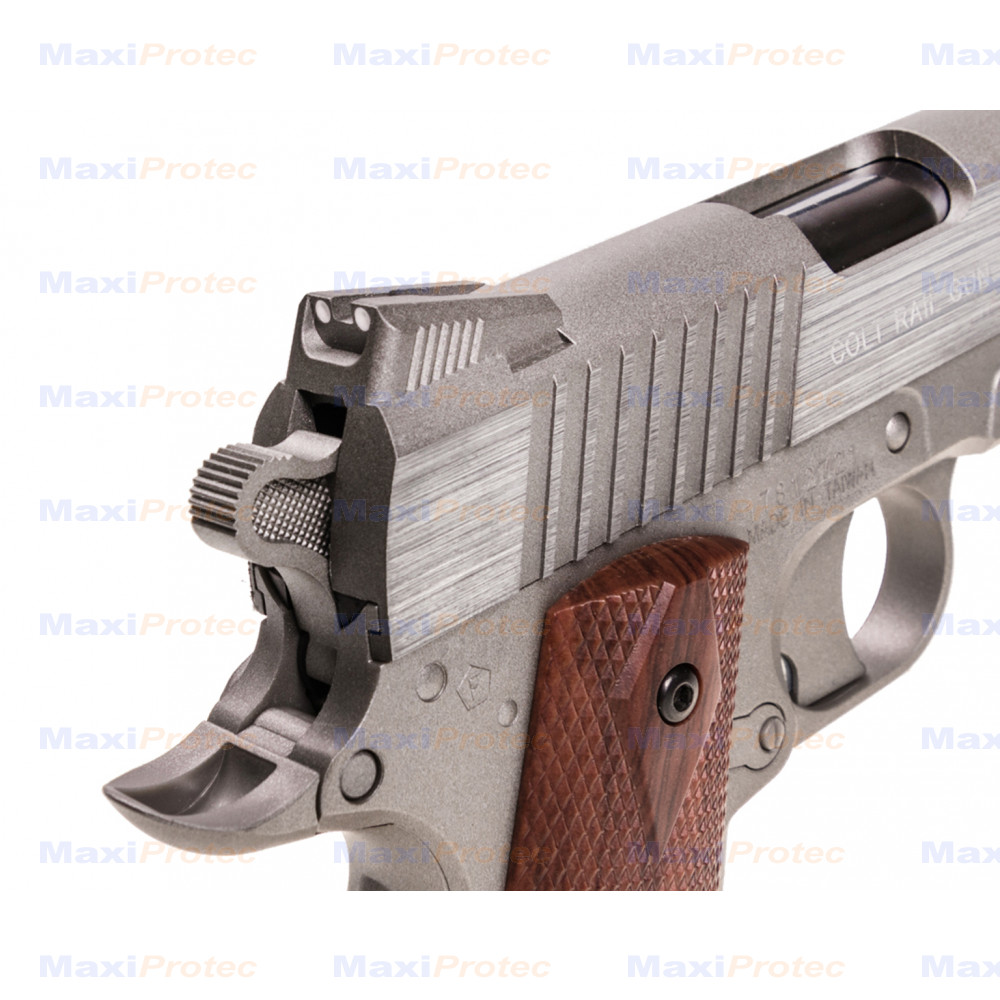 Pistolet Colt Rail Gun NBB CO2 Airsoft culasse metal Stainless 6mm 1J -  Pistolet à bille - Tir de loisir