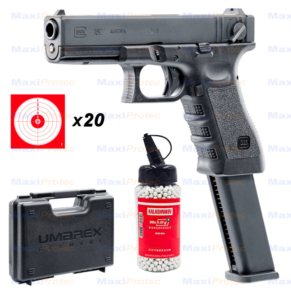 Glock 18 C pistolet d'airsoft GBB cal. 6mm à gaz Full-Aut - Pistolet à  bille - Tir de loisir