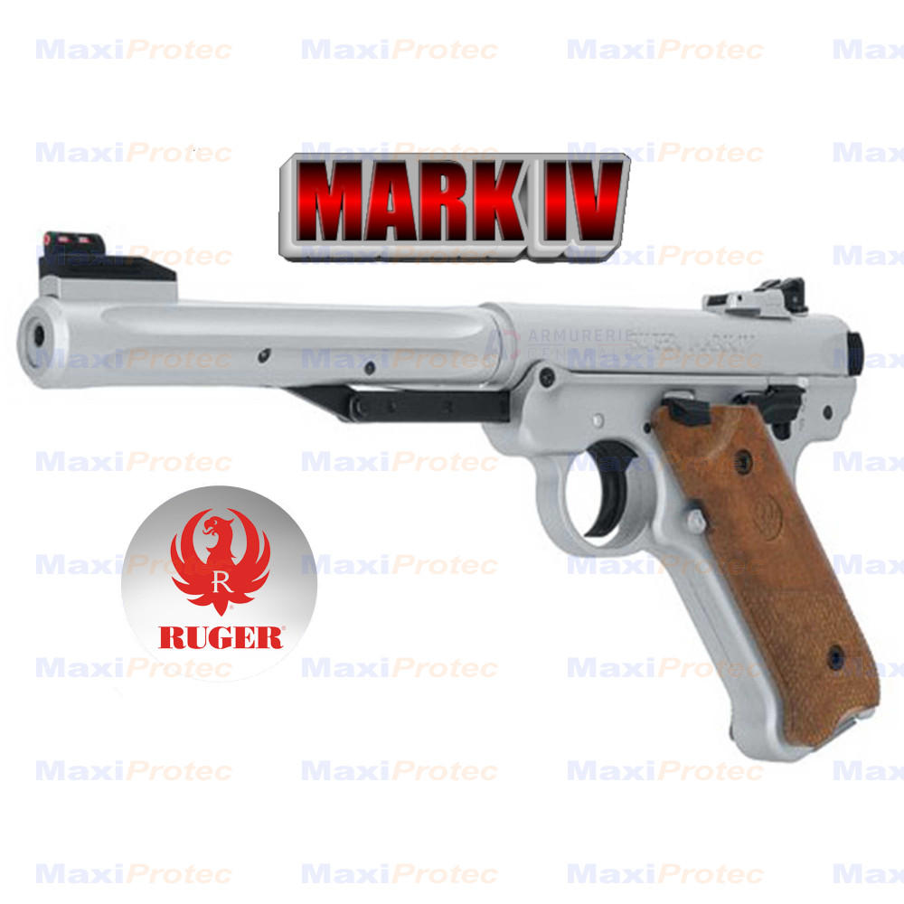 Pistolet à air comprimé Ruger MARK IV Inox calibre 4.5mm Plomb