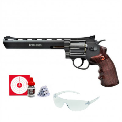 Pack Revolver Bruni CN822 8" Noir Co2 cal.4.5 mm BBs