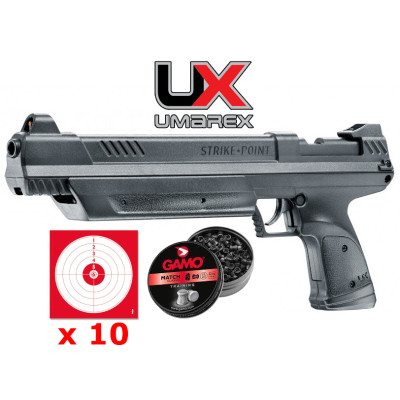 Pack complet Pistolet à plombs UX Strike Point 5.5mm 7.5 Joules