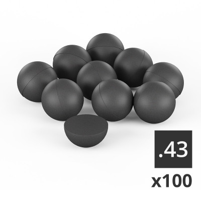 100 balles caoutchouc T4E Cal. 0.43 (en sachet)