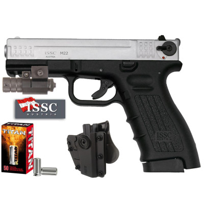 Pack Pistolet ISSC M22 Silver cal. 9mm Pak 