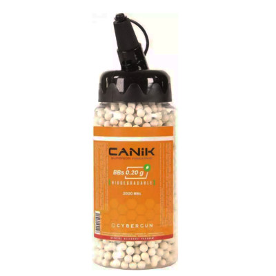 2000 billes Canik 0.20 g biodégradables blanches en biberon