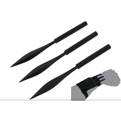 Ensemble de 3 couteaux de lancer noir