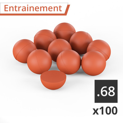 100 Balles caoutchouc pour entrainement UX UMAREX pour T4E cal.68 ( orange ou bleu selon arrivage )