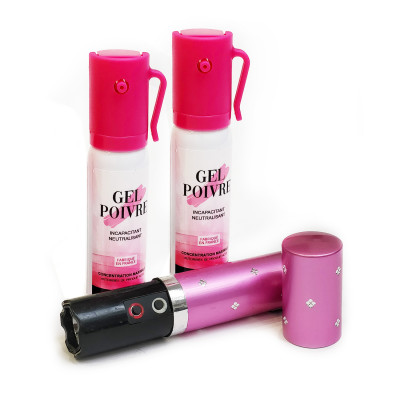 Kit protection ultime rose lipstick 2 bombes lacrymogènes