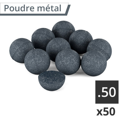 50 billes de caoutchouc Rubber-Steel Balls cal.50 (+métal) en sachet