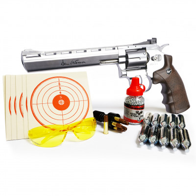 Kit Revolver Dan Wesson chromé "8" cal. 4.5 mm BBs