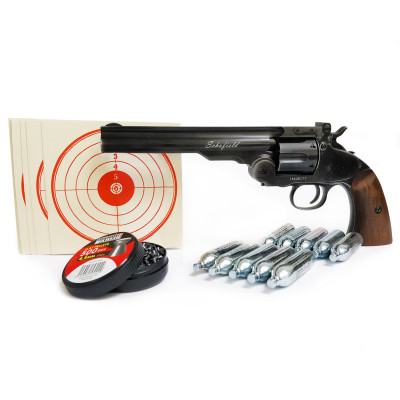 Pack revolver à plombs 6" ASG Schofield noir vieilli 4.5 mm