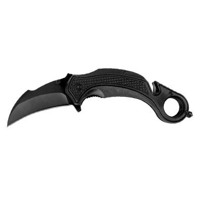 Couteau automatique karambit noir avec coupe ceinture