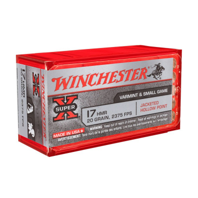 50 balles Winchester cal. 17HMR Super-X 20 grains JHP