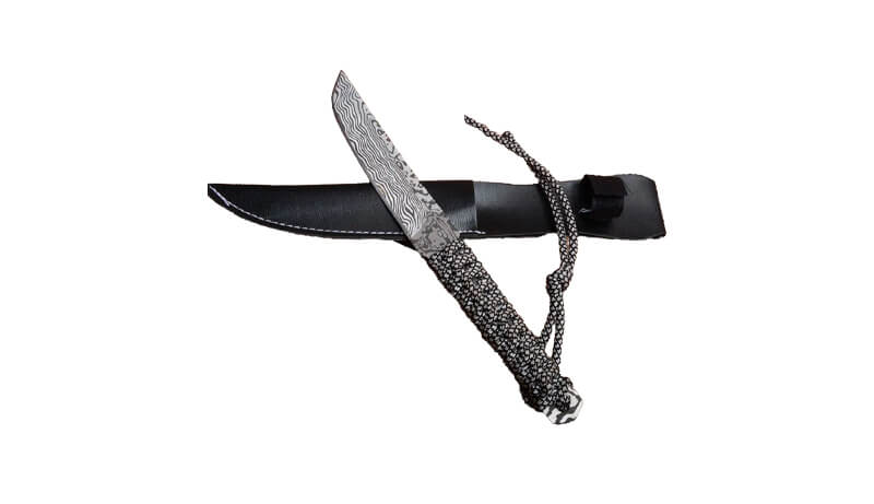 Finition poignée paracorde katana