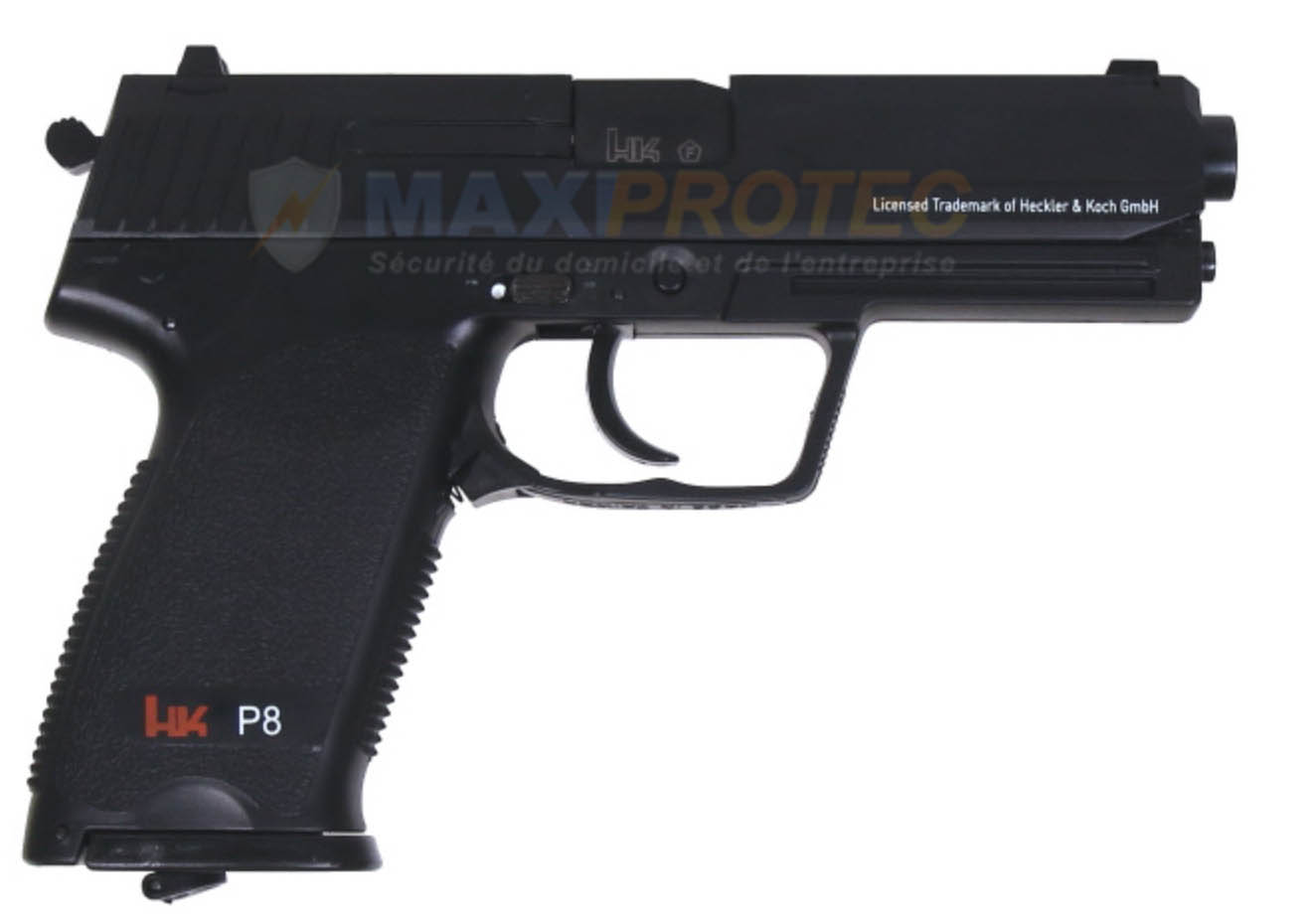 Détails du pistolet Heckler and Koch P8 BBs