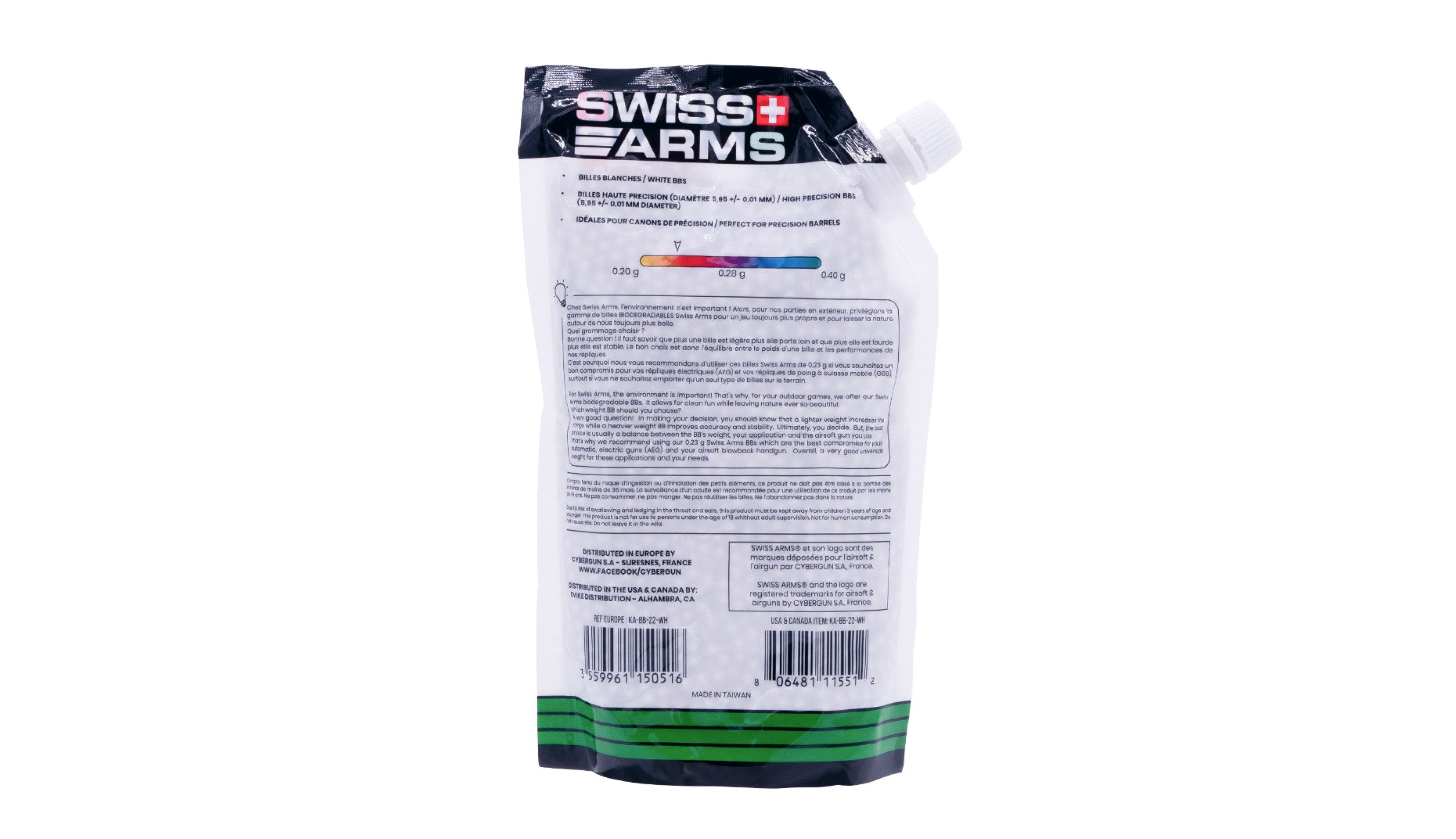 Dos du sachet de billes Swiss Arms