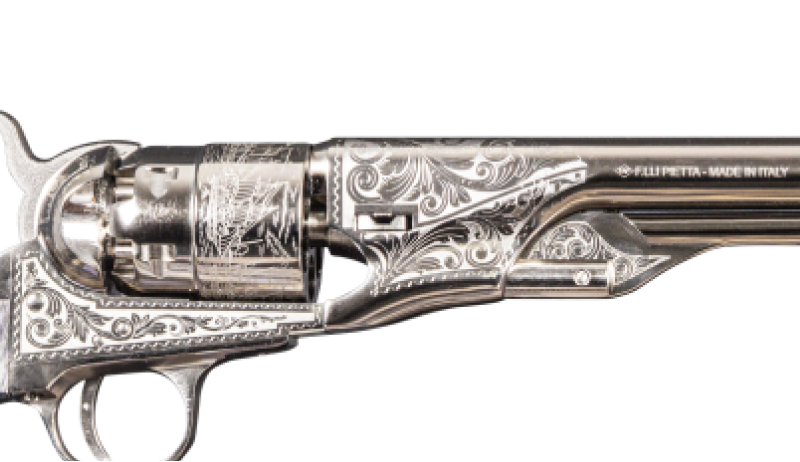 Canon du Revolver Army Nickelé et Gravé