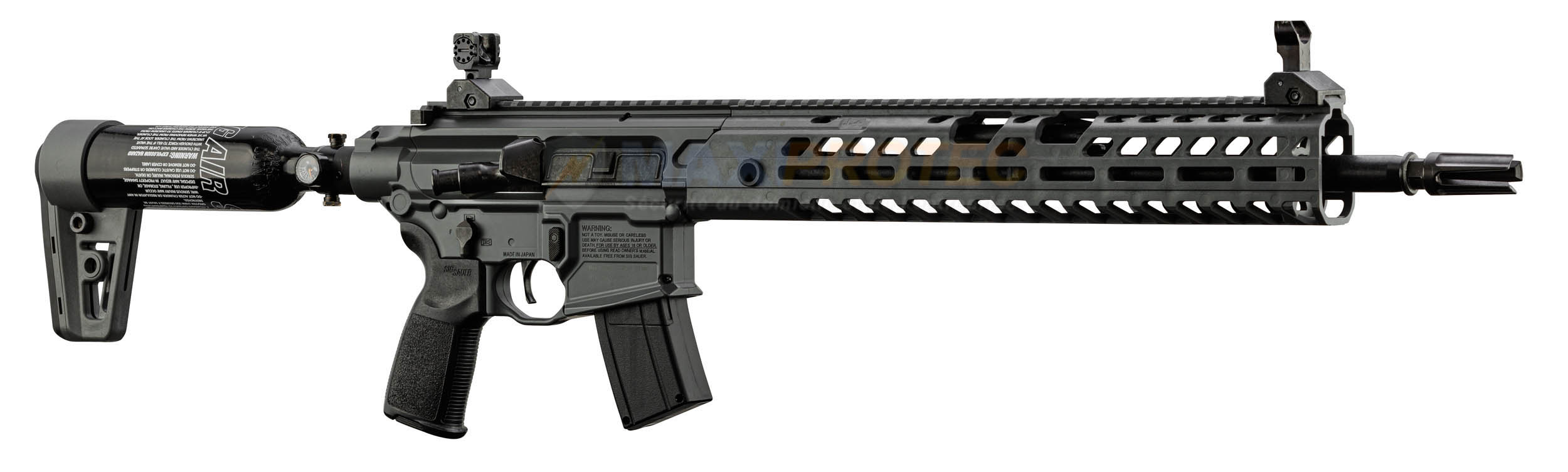 Détail du viseur holographique noir sur la Carabine Sig Sauer MCX Virtus PCP